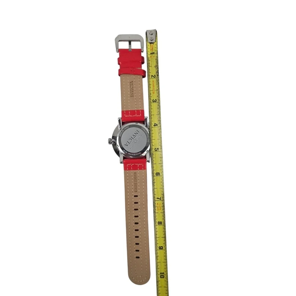 Invicta I-Force Men's Watch Stainless w Silver Dial Red Leather Band 24042 NWOB